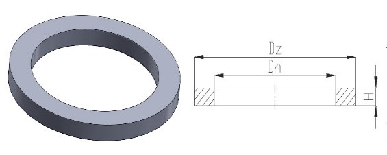 Prstence vyrovnávací plastové, ploché T1435 - výkres s rozměry